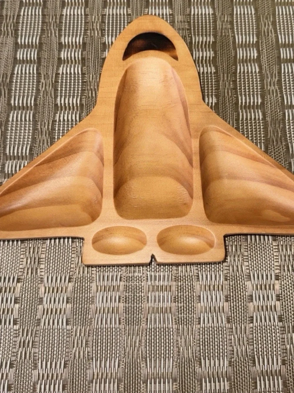 Wooden Dish for Kids Rocket Ship by Petits et Maman from Time Concepts